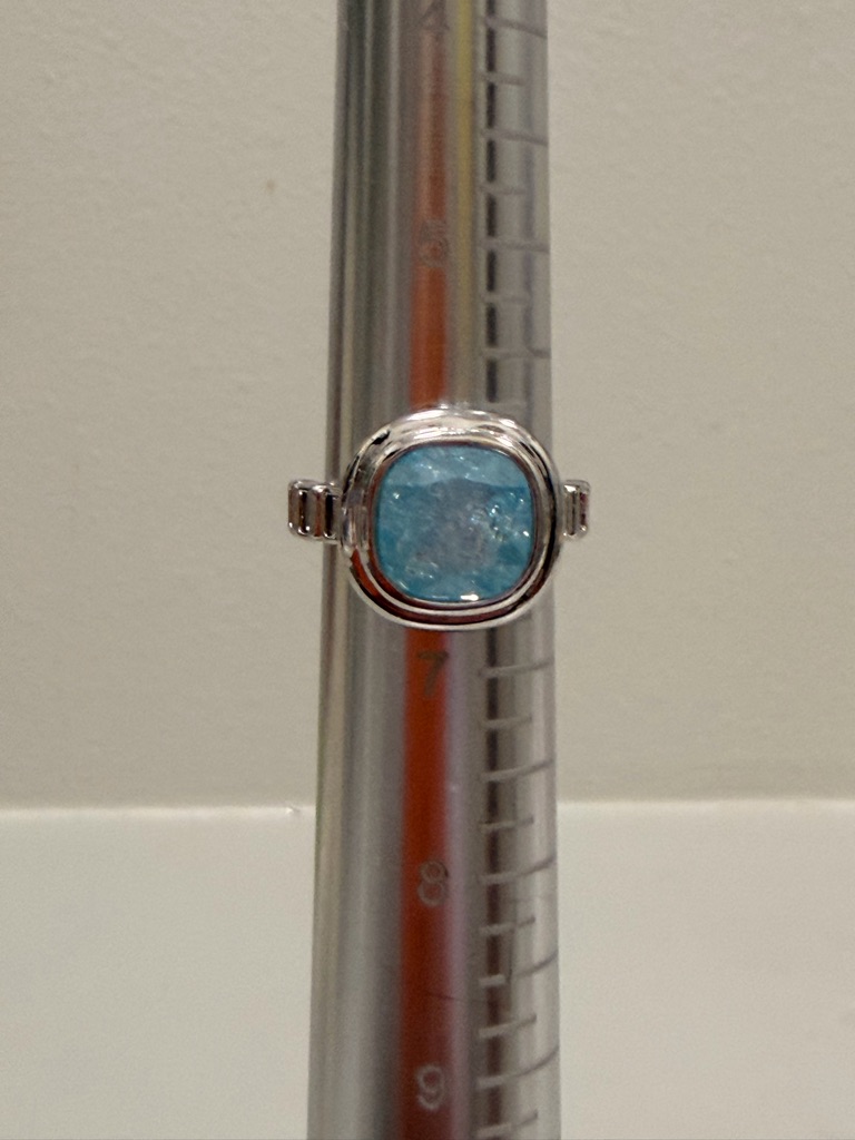 Bomb Party Nwot! Sterling Silver Blue Druzy Cushion Ring